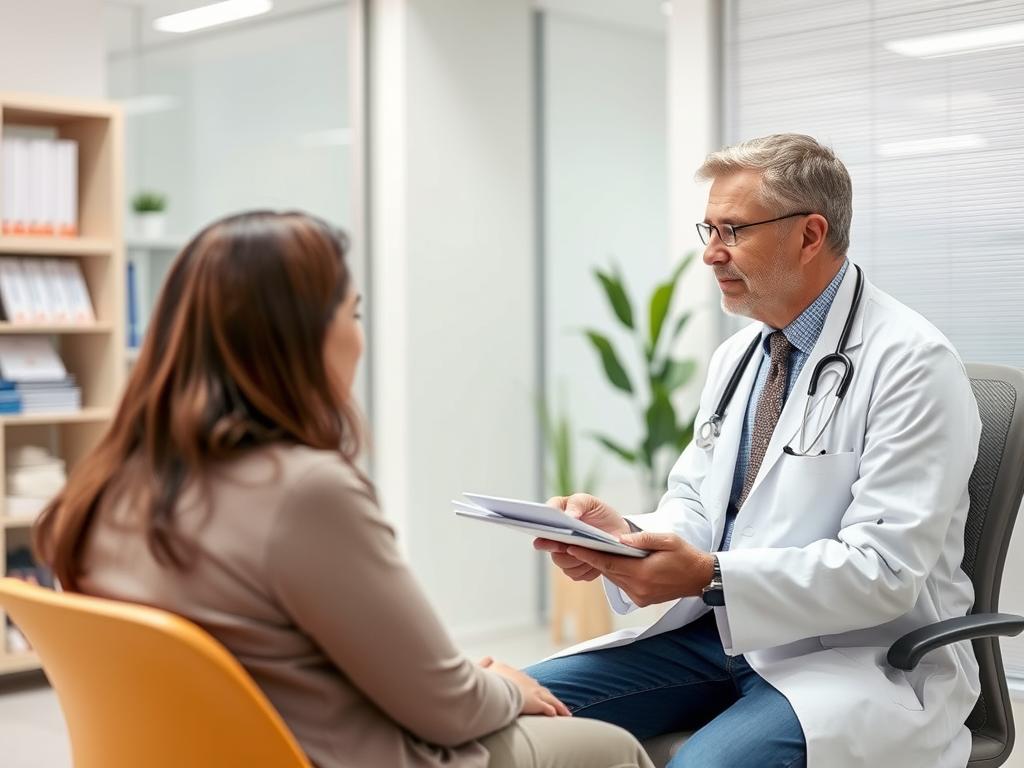 Médico atendendo paciente em consulta do plano de saúde Amil Médico atendendo paciente em consulta do plano de saúde Amil
